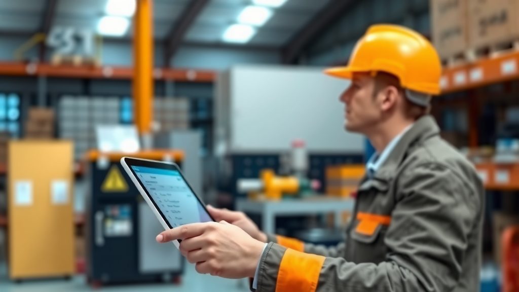 Órdenes de trabajo de mantenimiento en la pantalla de un GMAO